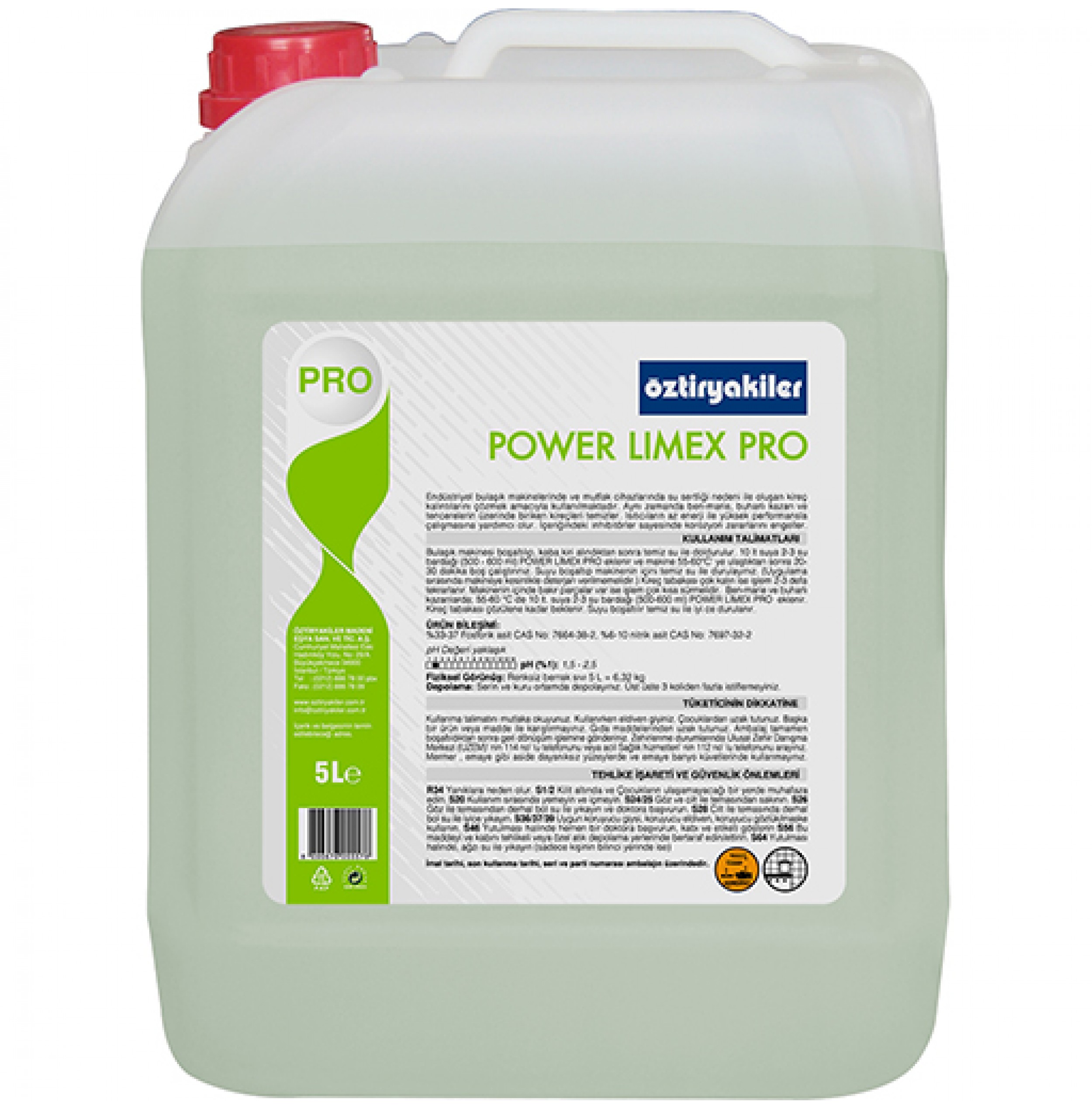 POWER LIMEX PRO BULAŞIK MAKINE KİREÇ ÇÖZÜCÜ 5L